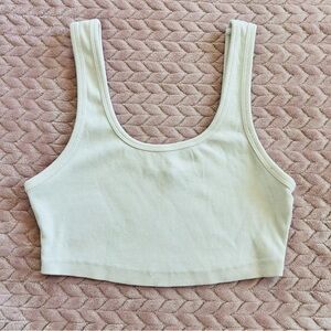 Zara White Ribbed Tank Top
